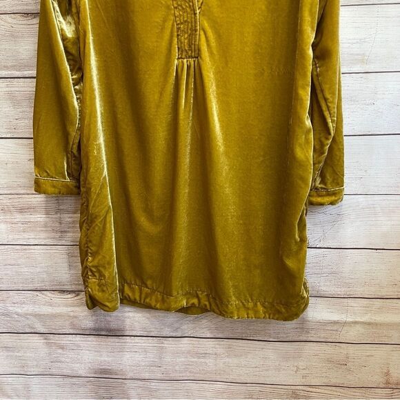 ANTHROPOLOGIE‎ MELODY CRUSHED VELVET DRESS IN GOLD - Picture 6 of 8